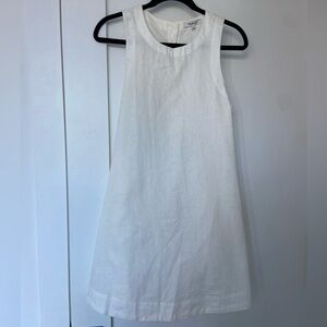 White linen Madewell dress with pockets